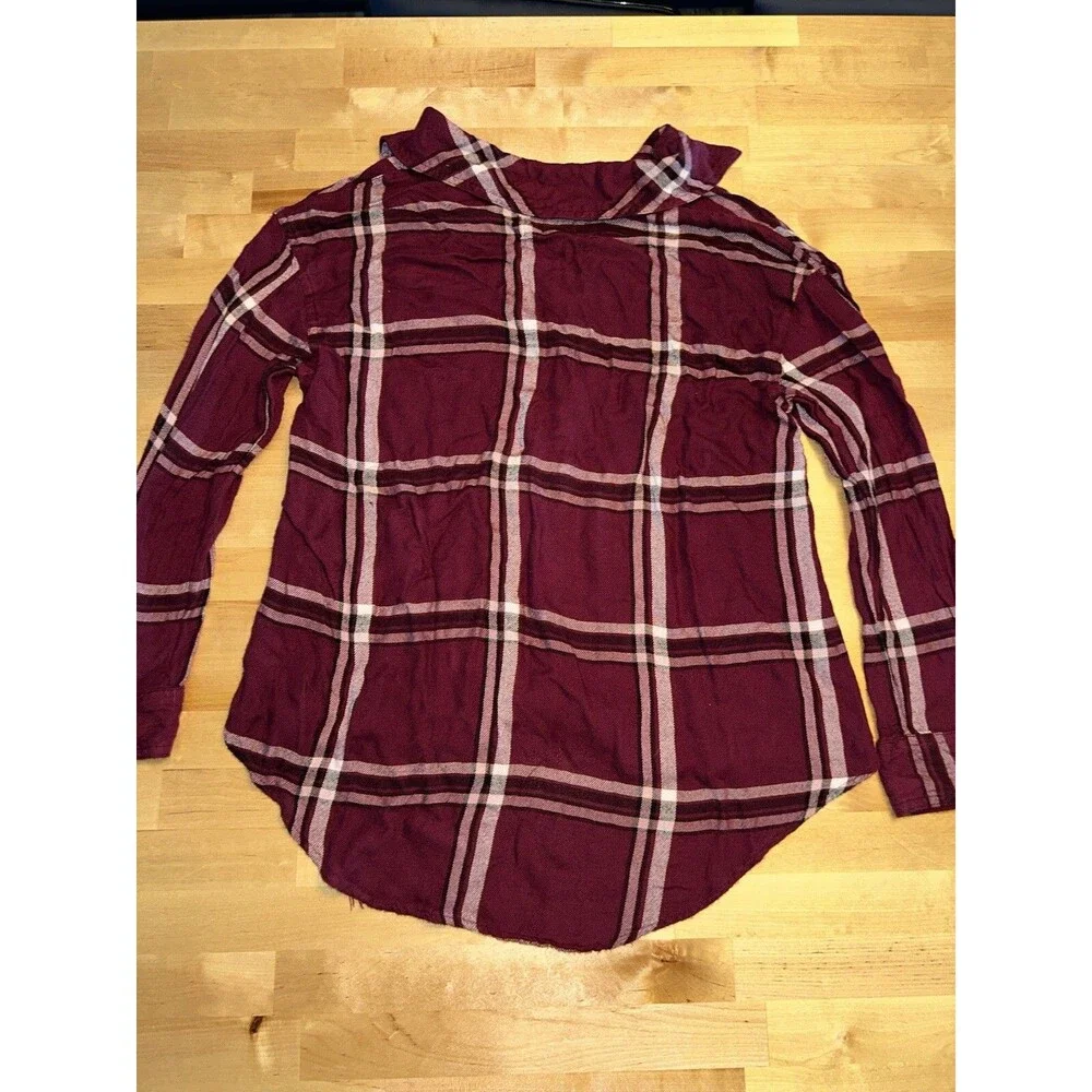 Justice Girls Maroon Flannel Size 18/20